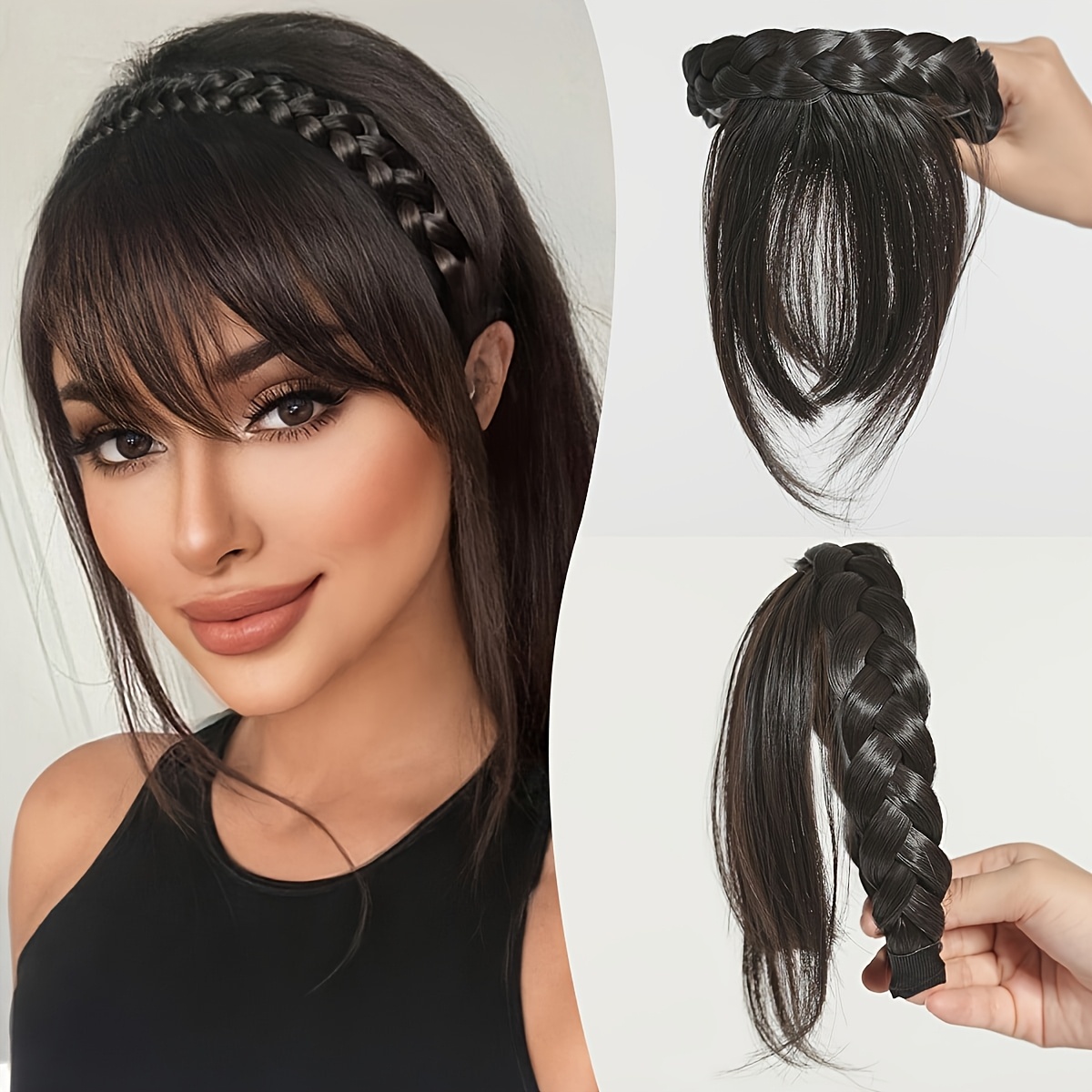 three strand bangs wig   synthetic lightweight   bangs stylish and elegant heat resistant fiber   suitable for women of all   0