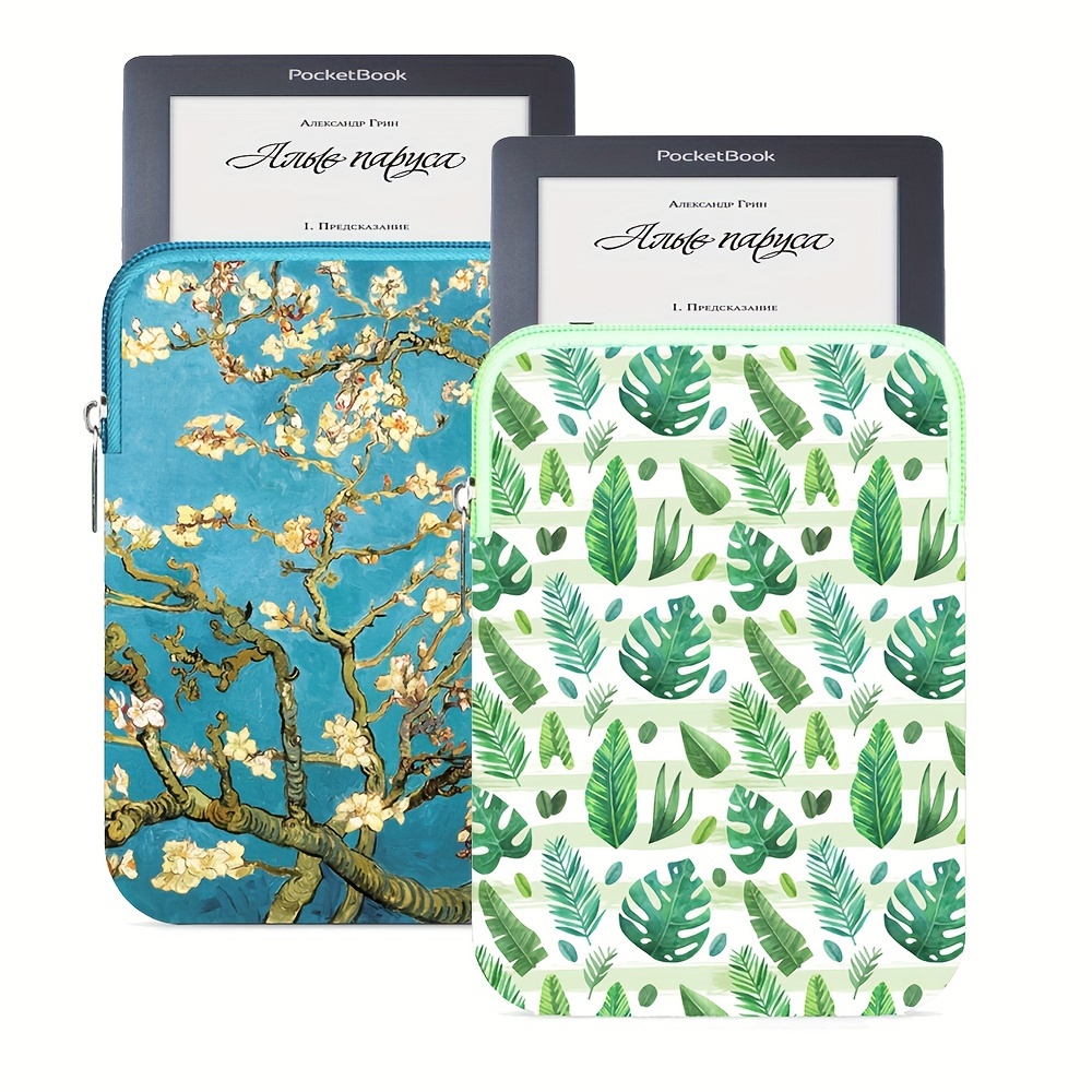 

1pc Floral Polyester Protective Sleeve For 6''-7'' E-reader, Lightweight Foldable Soft Case Cover, Compatible With Paperwhite (11th Gen, 2021) & .0 (12th Gen, 2024) - Portable Pouch For Youth