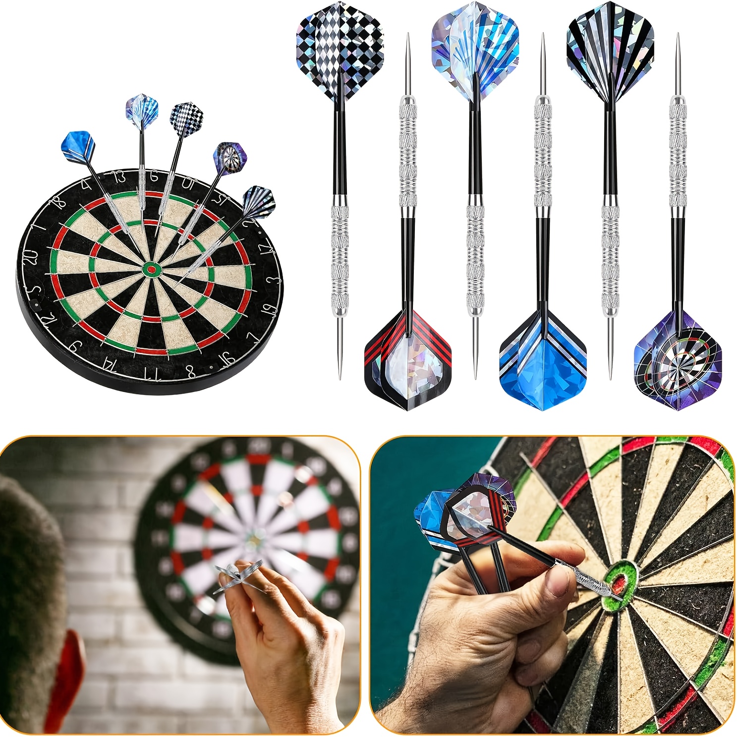 18pcs Professional Competition Training Dart Set with Flights and Shafts