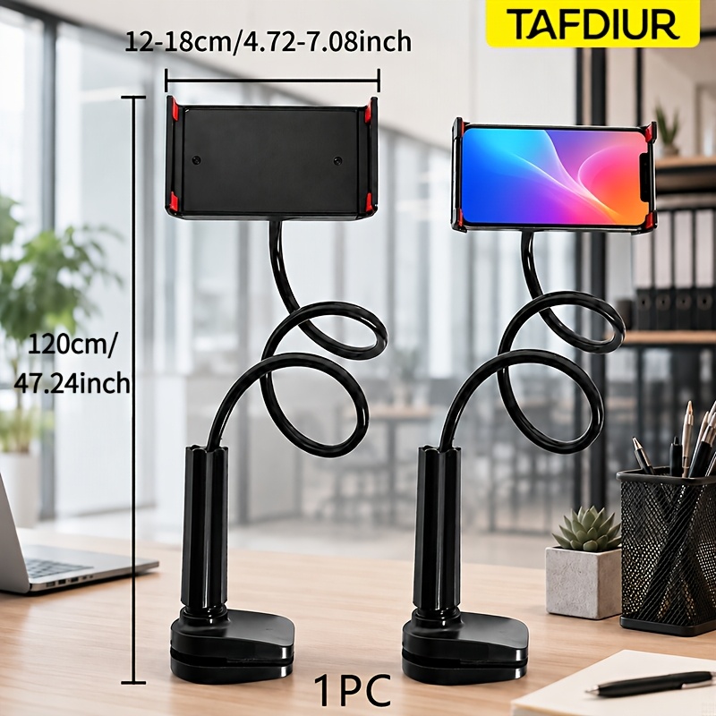 TEMU 360-degree Rotating Tablet Stand With Spiral Base, Lazy Phone And Tablet Holder, Bedside Stand, Stable And Non-shaking, Anti-fall