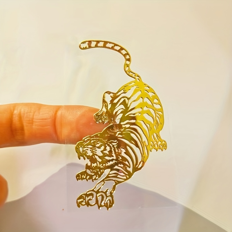 item picture 1pc of     metal sticker golden shining irregular shape bright surface durable stickers suitable for metal glass surface of mobile phone laptop computer car motorcycle stickers disposable decorative stickers