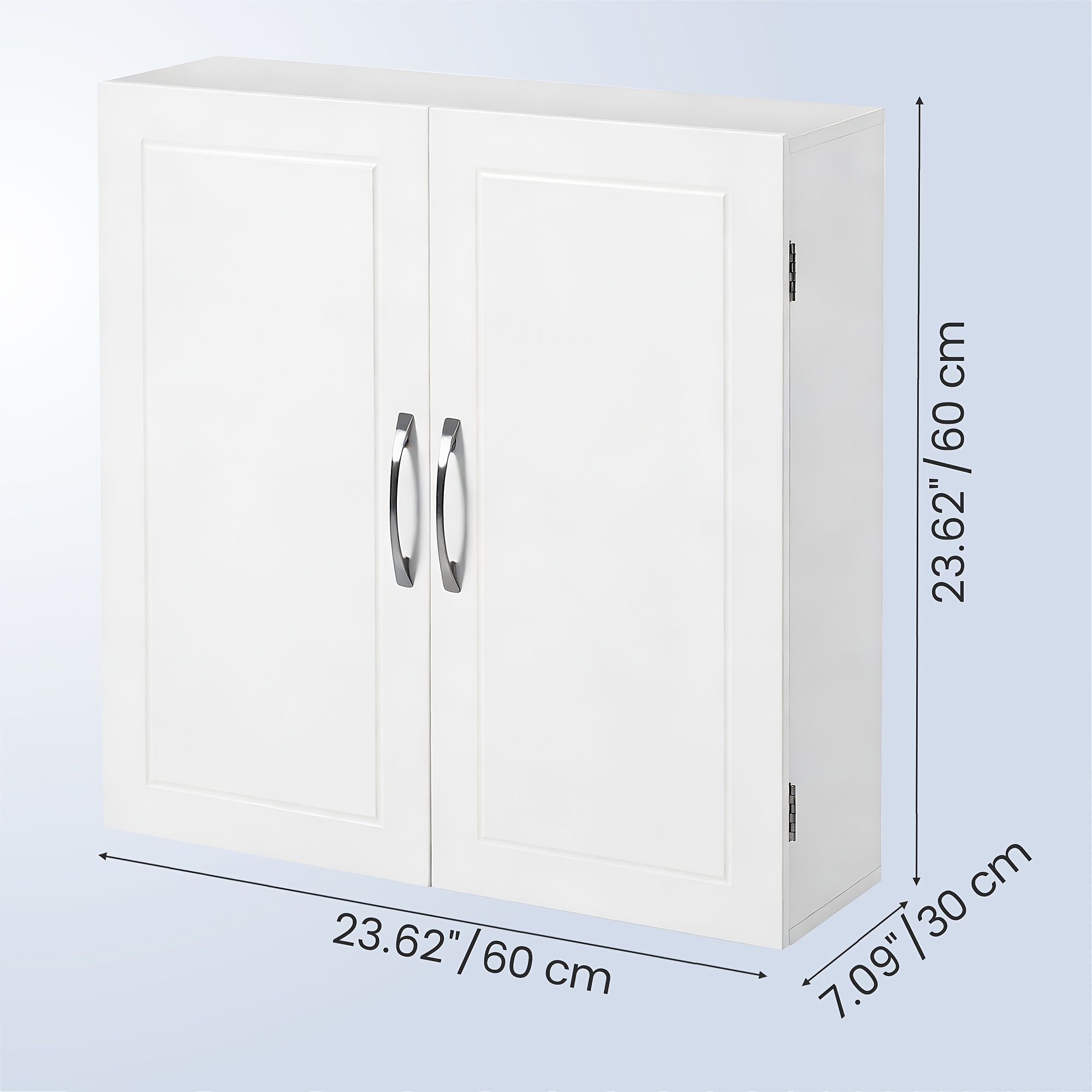 TEMU murale de salle de bain, Meuble de rangement mural pour salle de bain, 18 x 60 x 60 cm, à pharmacie avec étagères réglables, Blanc
