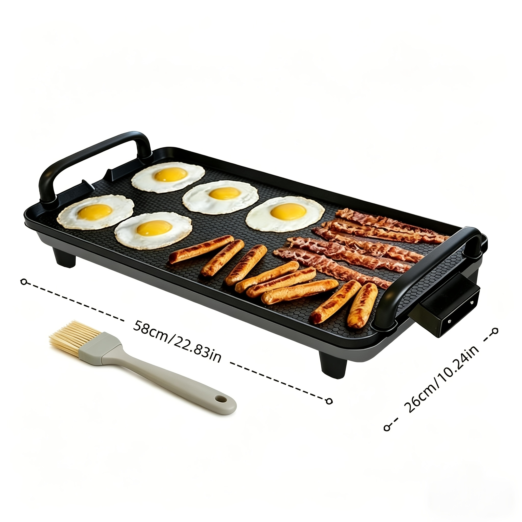 TEMU Electric Griddle, Electric Grill, Nonstick Griddle Pan, Pancake Griddleddle Nonstick For Indoor Bbq, Steak, , And Skewers, Adjustable