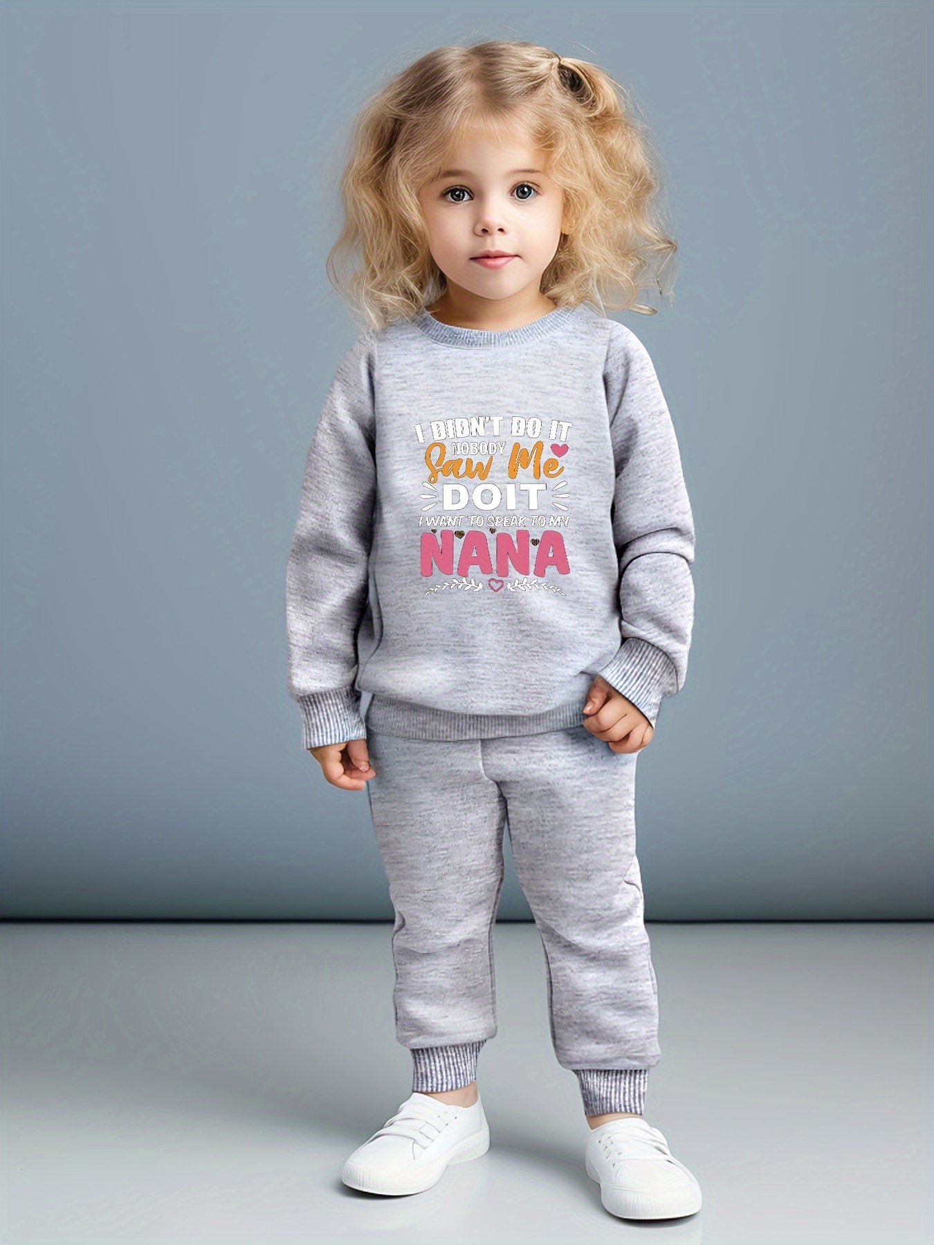 girls trendy hooded outfit colorful letter long Temu Oman - Main Image