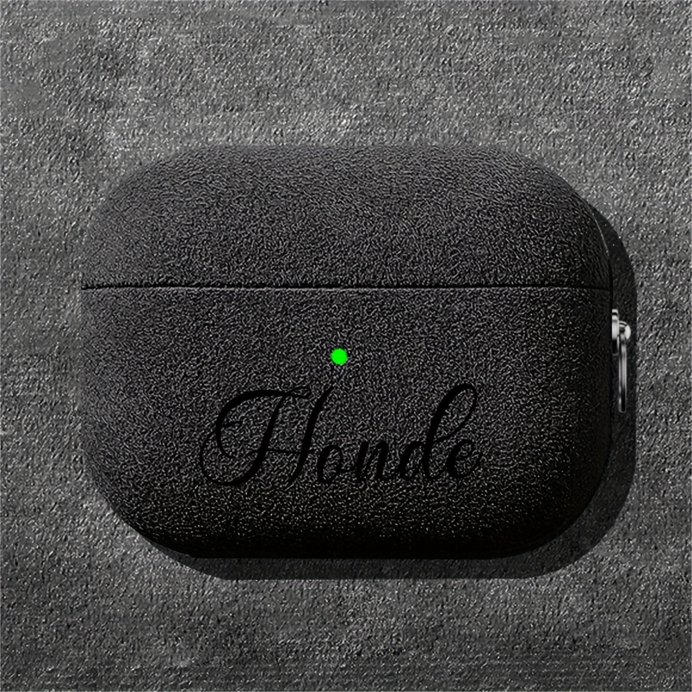 E-shop Personalisierte, individuell gestaltete Buchstaben Gravur Name Easy Faux Fur Kopfhörer Kunstleder Hülle für Airpods 1/2 3 4 Schutzhülle