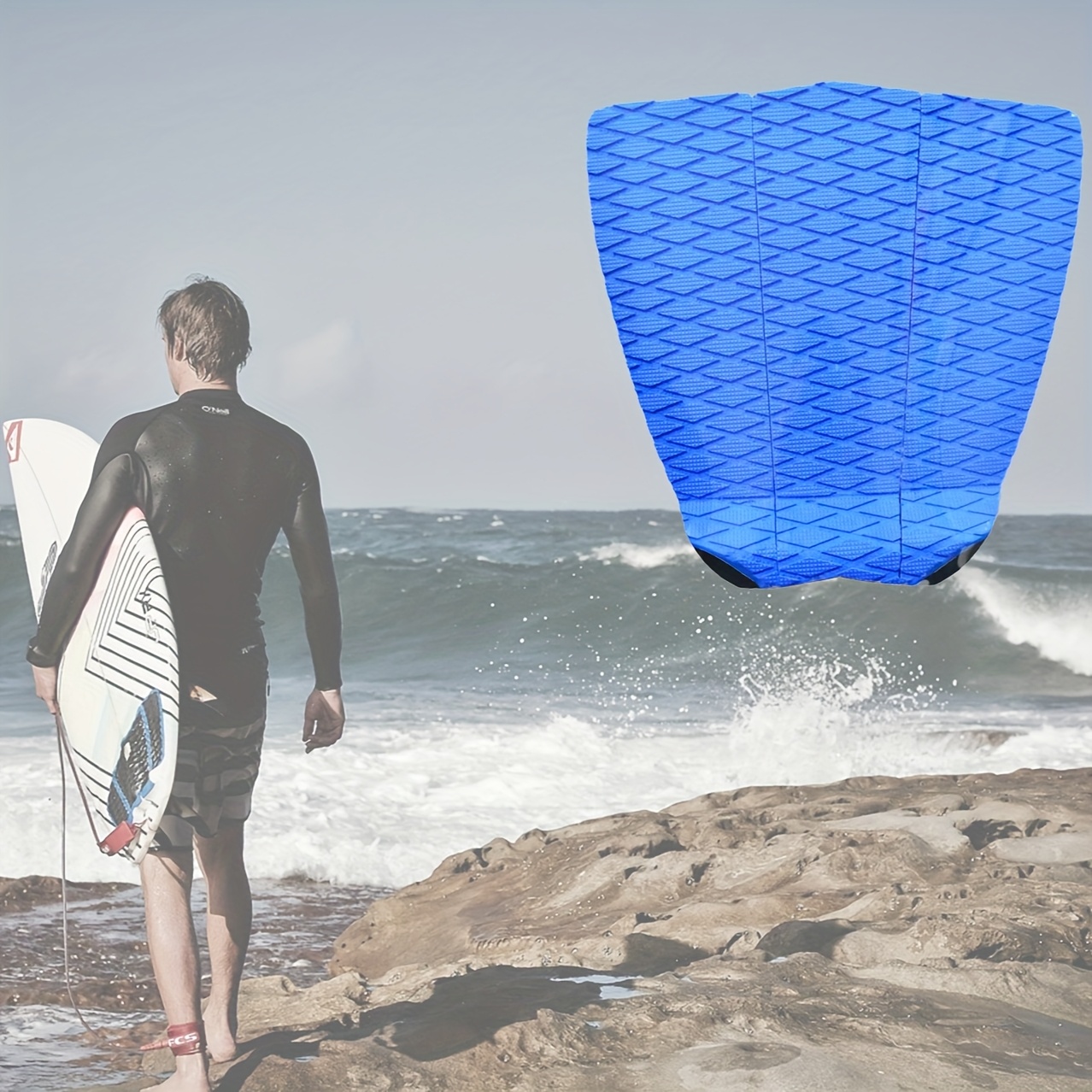 3 Almohadillas De Tracción EVA Para Tabla De Surf - Aprox. 33x30x2.5 Cm, Adhesivo Fuerte, Antideslizante, Para Surf Y SUP
