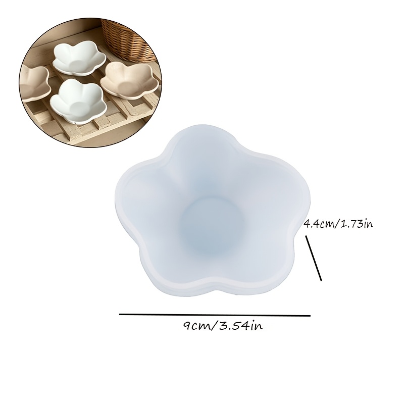 TEMU Resin Silicone Molds, Creative Petal-shaped Small Dish Ornament Silicone Molds, Casting Molds For Diy Gifts And Craft Projects, Cement, Epoxy,