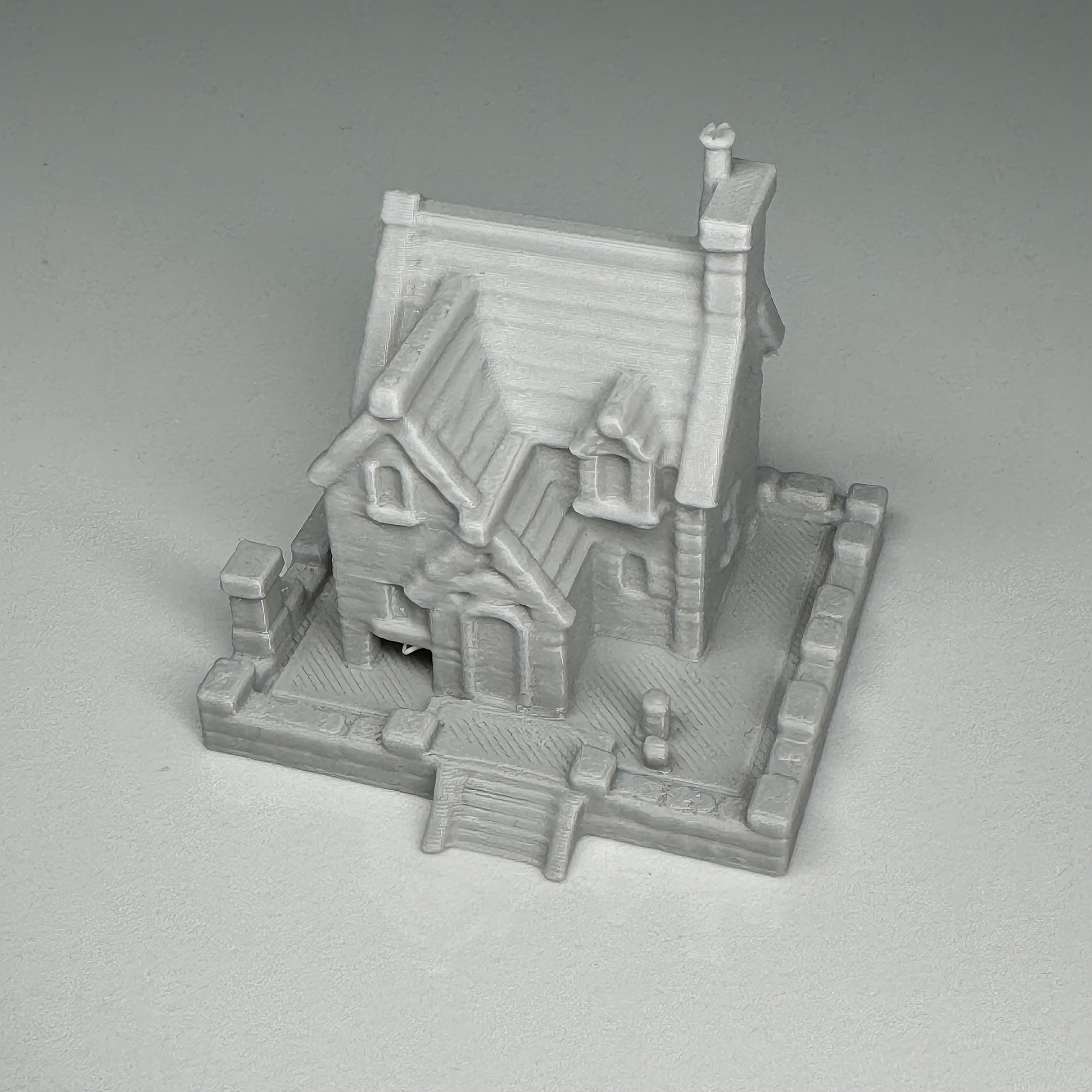 TEMU 1pc 1: N-scale European Cottage Miniature House Model With Enclosed Wall Steps, Vintage Country House Ornament, Plastic Material, Rich Roof,
