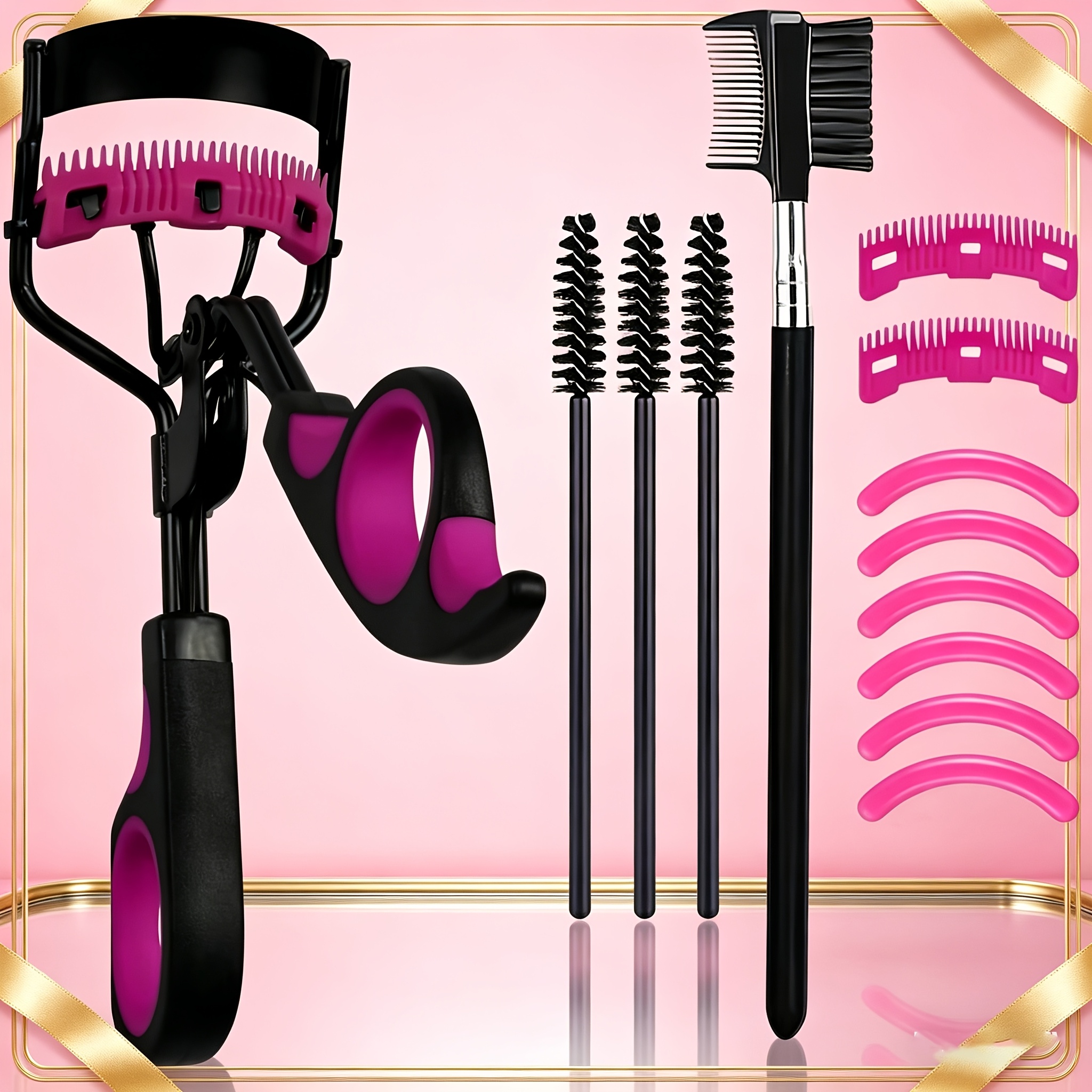 TEMU Set de Rizador de Pestañas y Cepillo para Cejas para Mujer, Rizador de Pestañas, Separador de Pelo de Pestañas, Cepillo para Pestañas, Cepillo