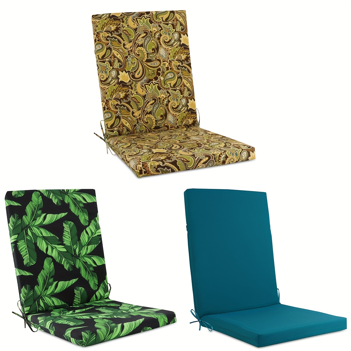 item picture 1pc outdoor indoor   style banana leaf printed cushion pillow with sponge filling with straps and elastic band anti slip