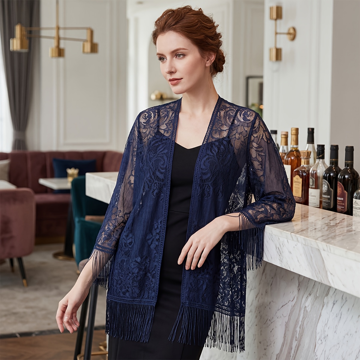 a womens lace short cardigan a featuring - Temu United Kingdom