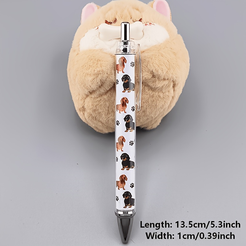 Image of 1pc Of A Cute Printed Dachshund Dog Pen, Retractable Ballpoint Pen, Suitable For Work Purposes For Doctors, Teachers, Students, Workers, Etc., Office Supplies, Gifts, Birthday Presents