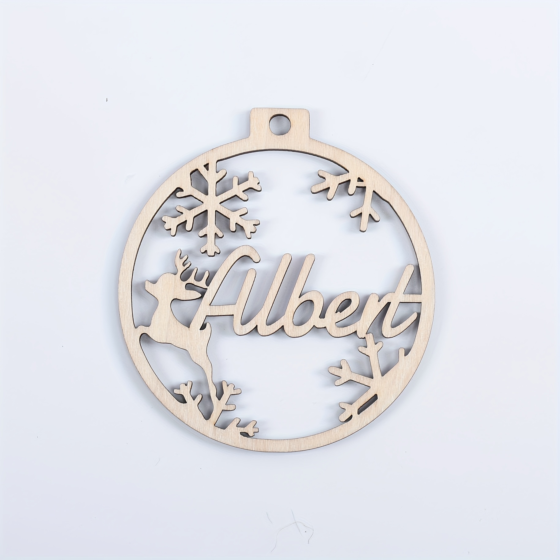 Cpcraz Personalized Wooden Christmas Ball Ornament - Unique Festive Snowflake Design, Handcrafted With Name - Diy Wood Gift Pendants 1pc, Perfect Gift For