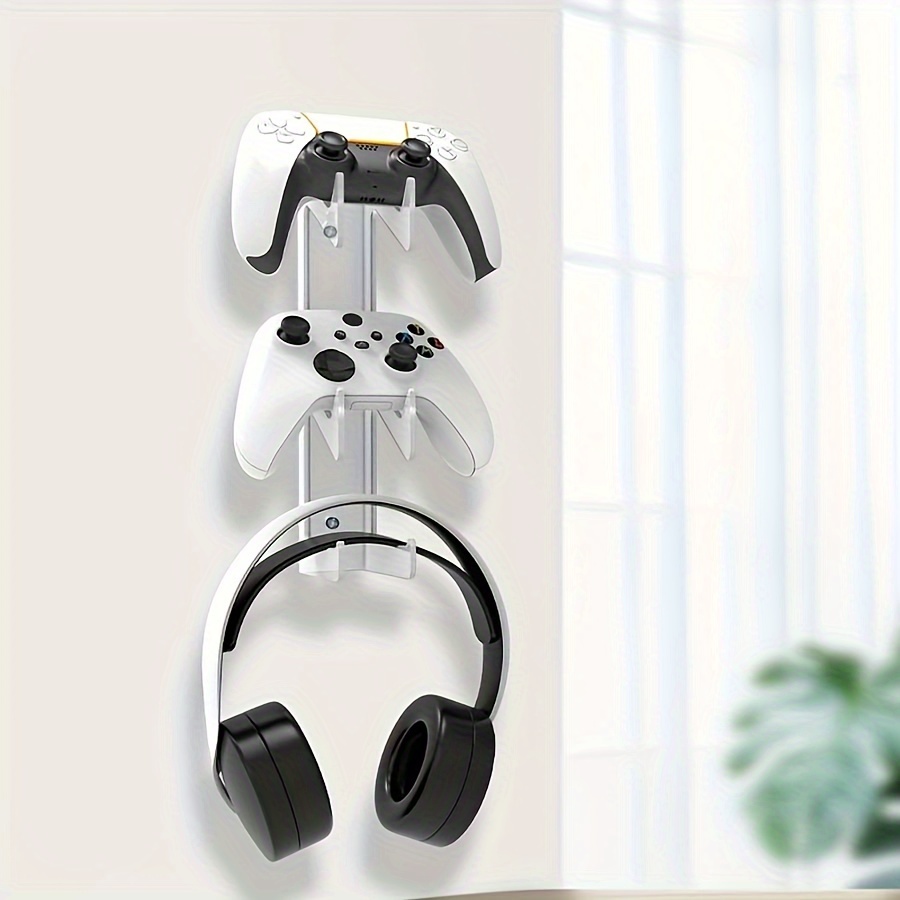 

Space-saving Wall Mount For Gaming Controllers & Headsets - Fit For Ps5, Ps4, , For Switch | Acrylic Clamp Design