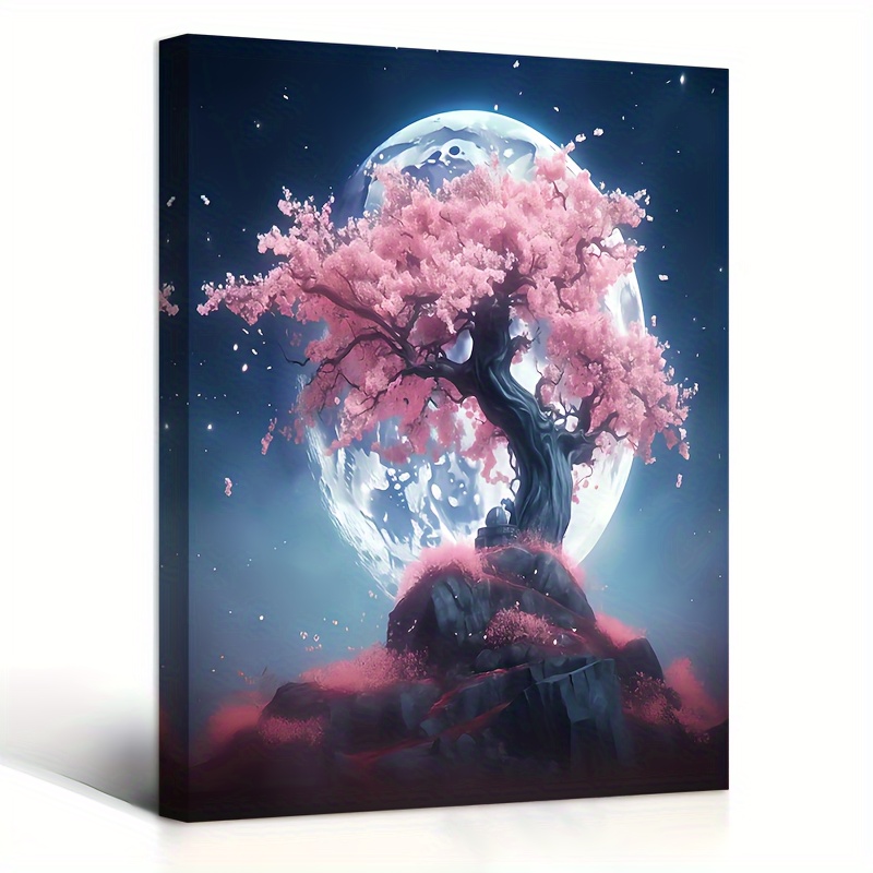 キャンバス プリントアート 満月と桜 インテリア 絵画