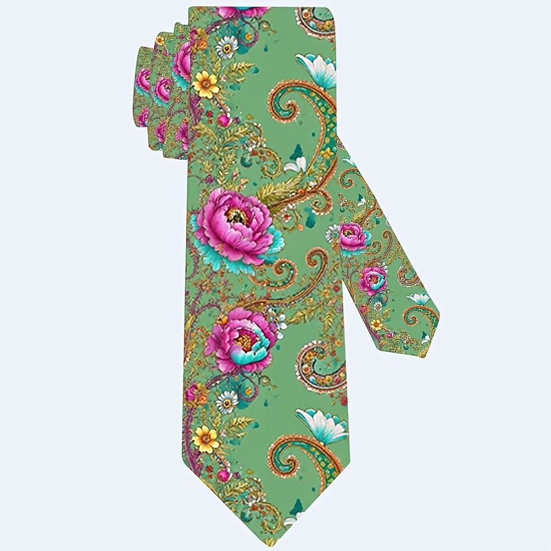 TEMU 1pc, Vintage Paisley Pattern Printed Tie, Soft Fashion Accessory For Weddings, Dates, Parties, Casual Wear, Easy To Clean, Great Gift - Perfect