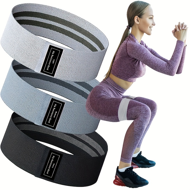 

3-pack Booty Bands Set For , Fabric Resistance , Non-slip Exercise Bands For Squats, Hips, Legs & Workout, Bands For Yoga & , Universal Fit, Polyester Fiber