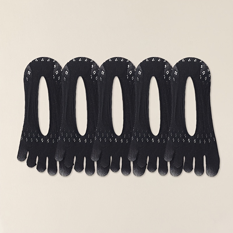 TEMU 5 Paires de Chaussettes Bateau à Doigts d'Été, Fine Respirante Anti-Transpiration, Chaussettes Invisible à Embouchure Shallow pour Femmes