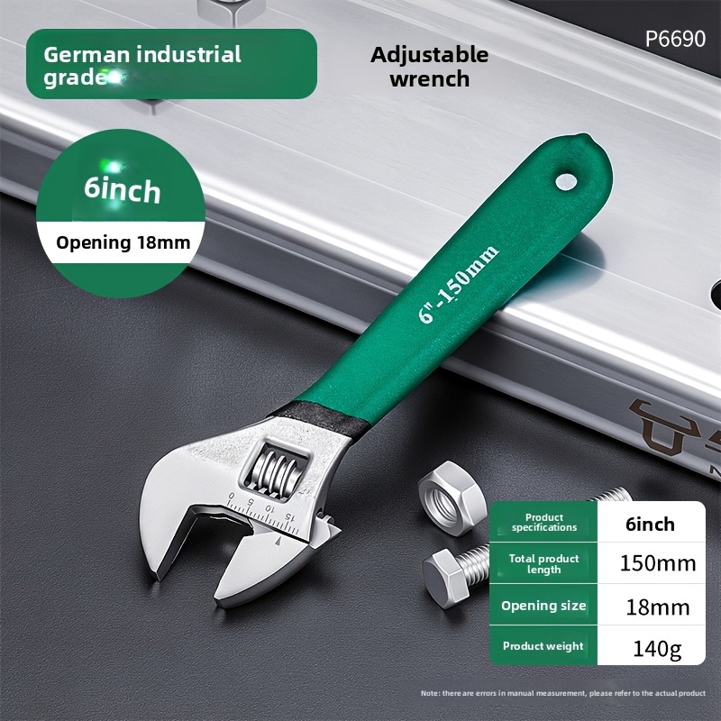 TEMU réglable, outils à main en métal polyvalente robuste portable à large mâchoire industrielle pour réparations domestiques automobile plomberie, 6