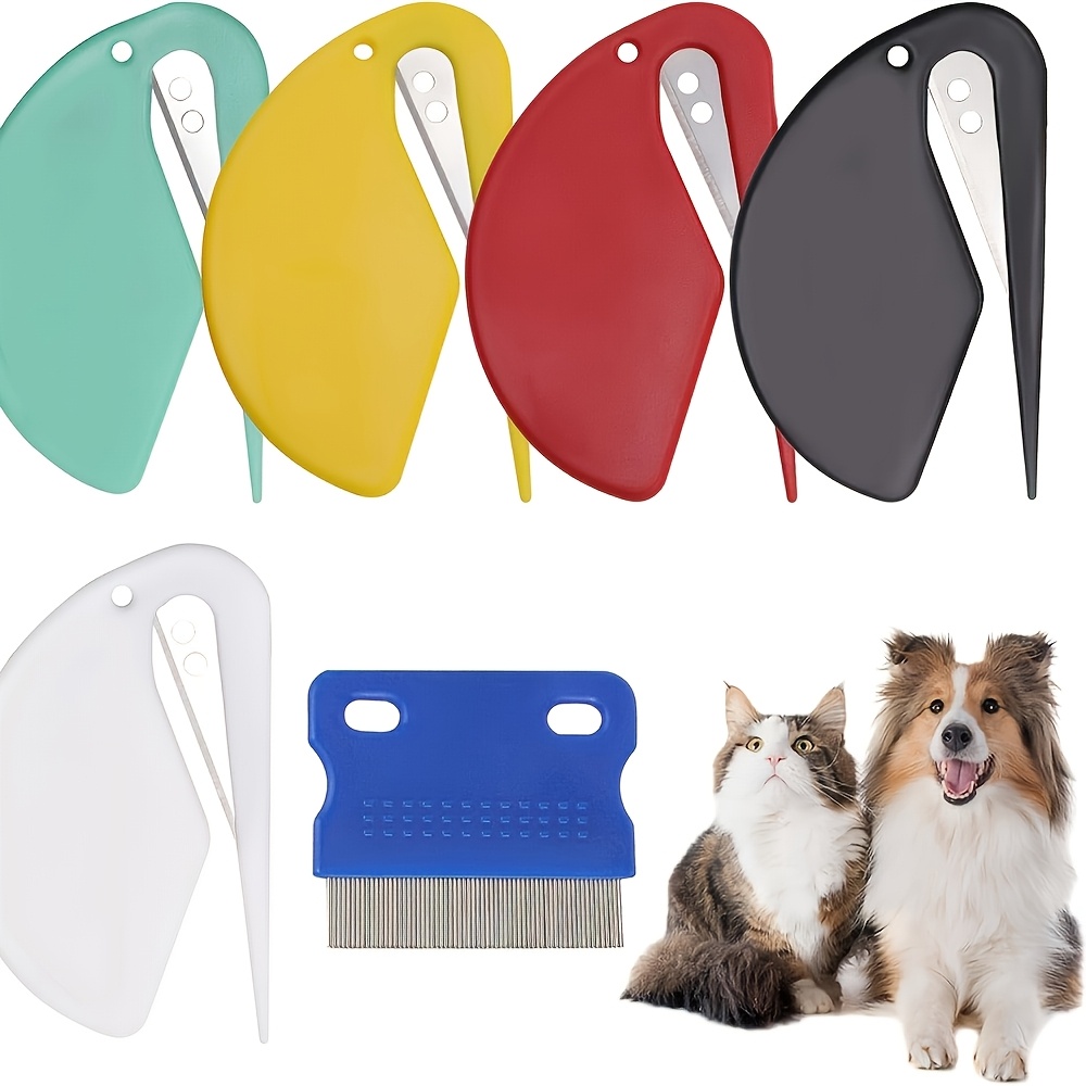 6pcs pet mat remover trimmer set with comb suitable for multi functional grooming of cats and dogs   compact and portable a pet grooming tool for trimming mats and dead fur