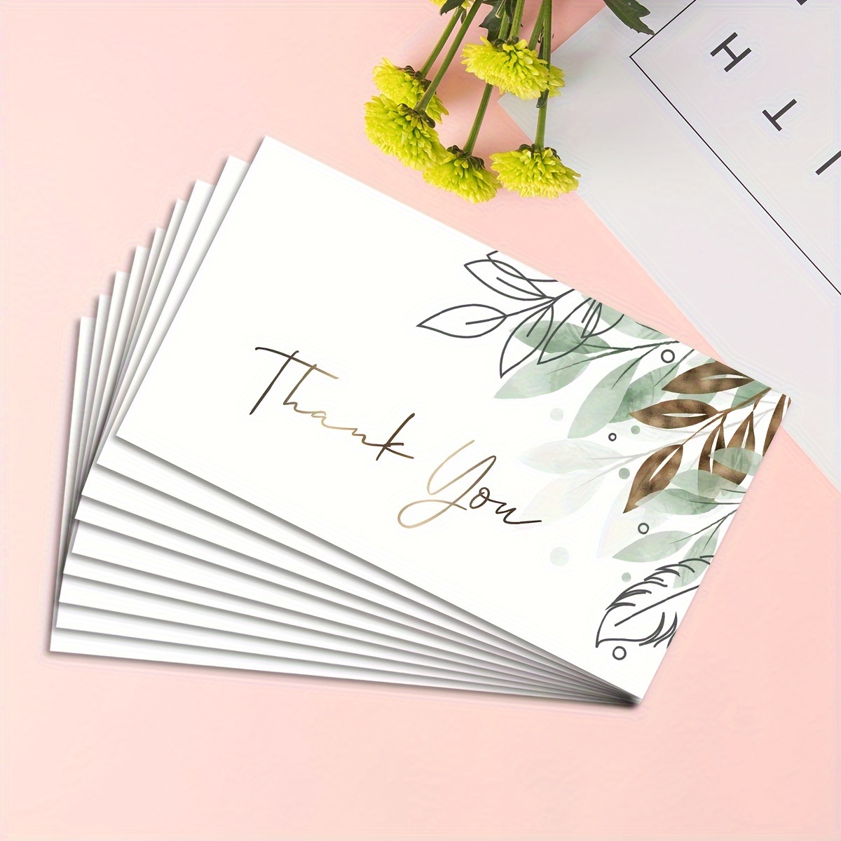 

50-pack Personalized Thank You Cards With Floral Pattern For Galentine's Day, Business Gratitude Cards For Customers And Orders, Written In English For Any Recipient