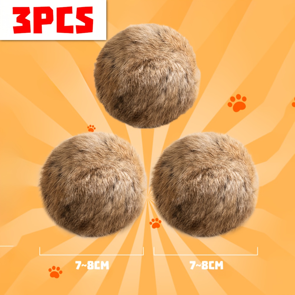 TEMU 3pcs Pom-pom Cat Toys Rich Toys Puppy Kitten Teaser Stick Cat Toys Self-entertainment Boredom Relief Tool, Without Battery