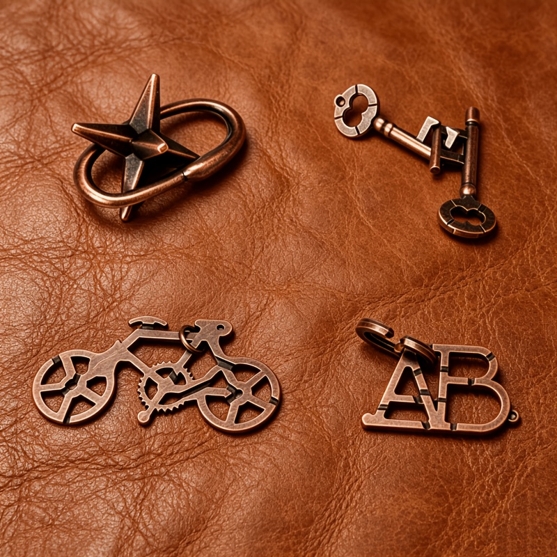 4pcs/Set Metal Puzzle Ring Disassembly Challenge