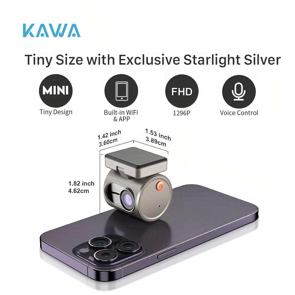 1296P Mini Dash Camera For Car DVR Dash Cam MINI Video Recorder  Control Night APP Monitor WDR Starlight (TF Card is not included)