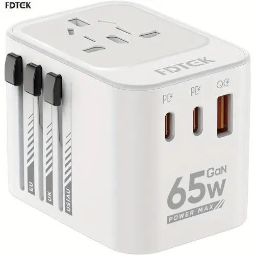 universal travel adapter 65w international universal adapter european laptop travel plug adapter with 3 usb ports 2 usb adapter for europe uk aus asia japan covers 300 countries