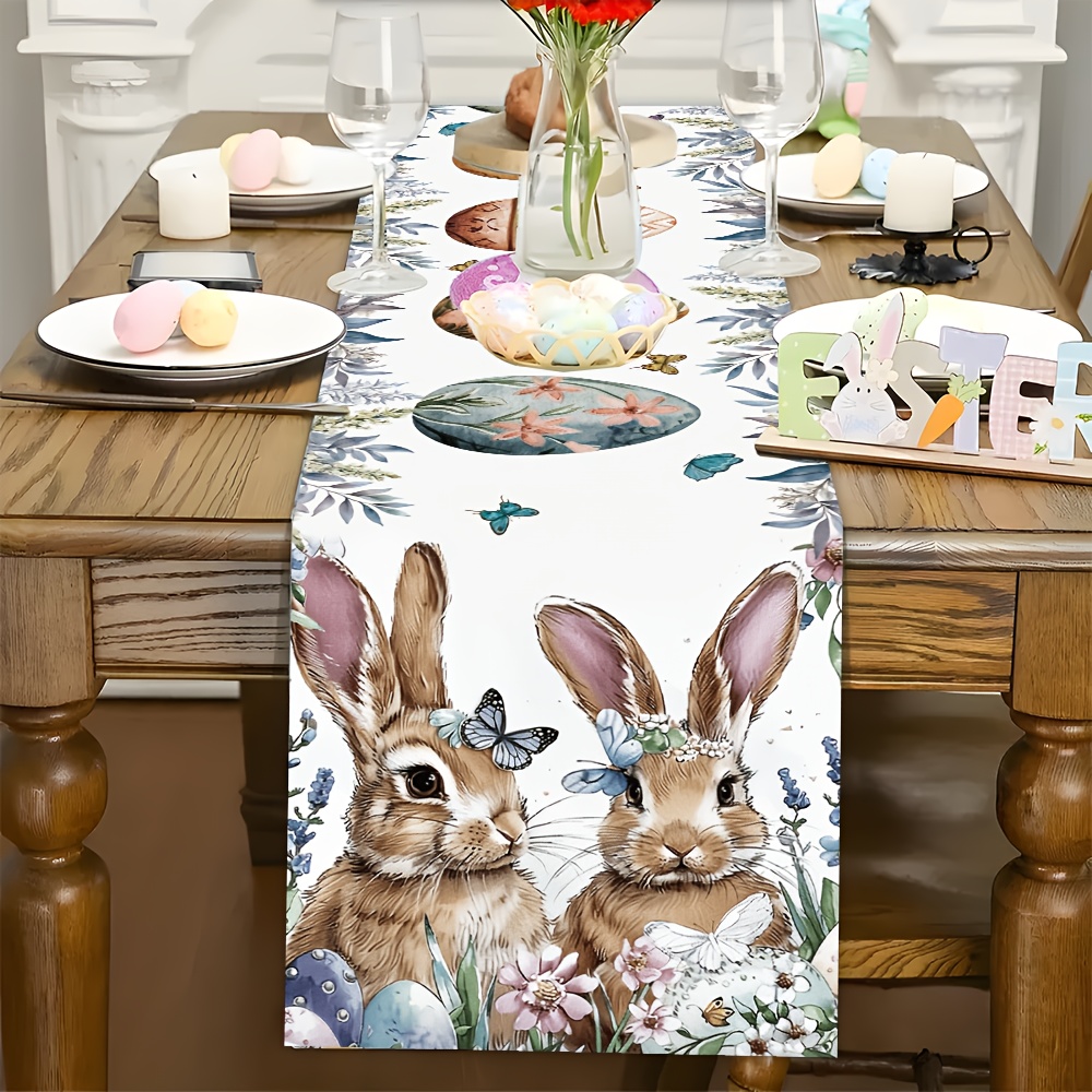 

1pc, Easter Tablecloth, Rectangular Woven Tablecloth Made Of Polyester, 180cm*35cm, Indoor/outdoor Dining, Ideal For Easter, Family, Party, Anniversary, Wedding, Holiday Decor