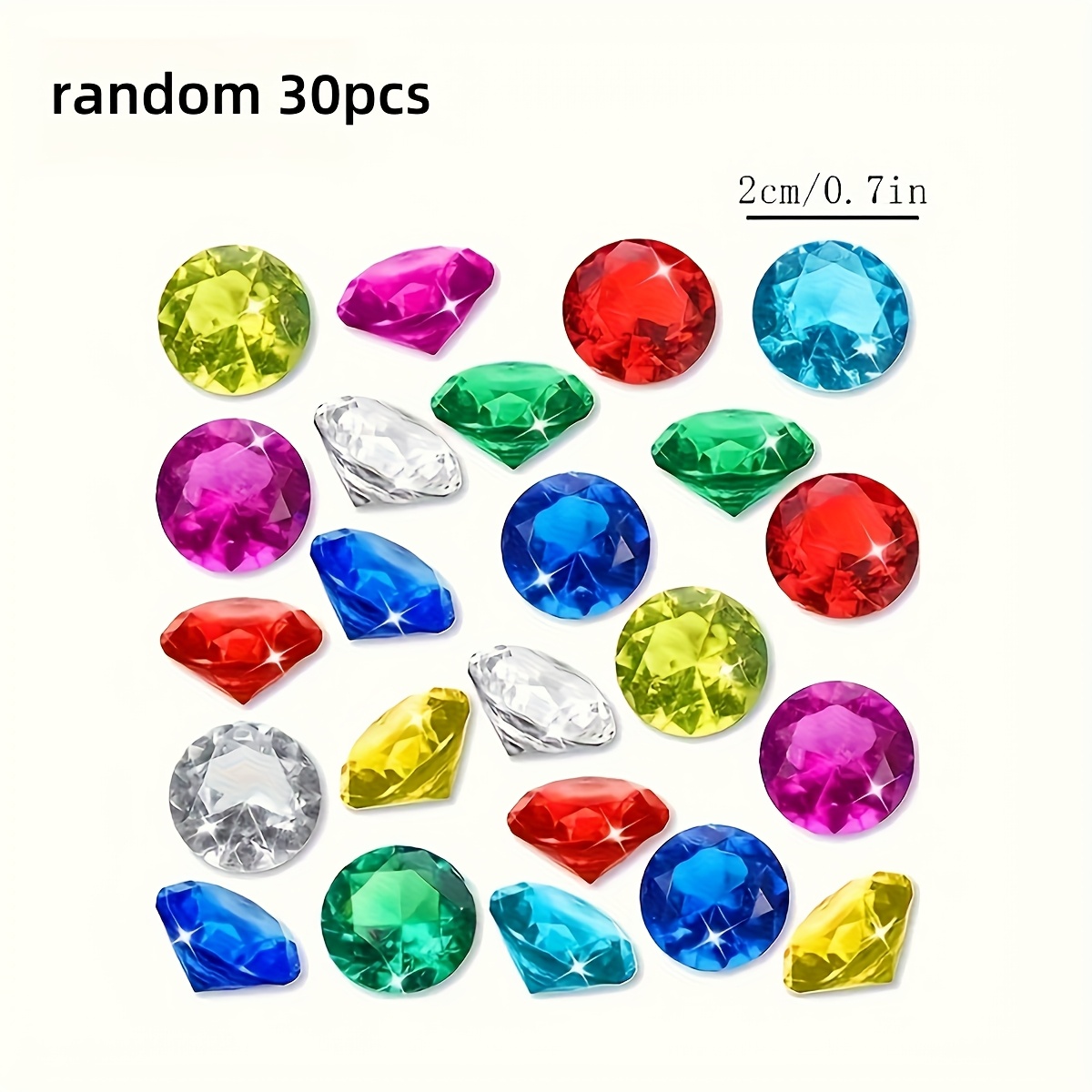 E-shop 30 Stück dekorative Harz-Edelstein-Perlen in verschiedenen Farben, große Acryl-Edelsteine in zufälligen Farben für DIY-Vasendekoration, große