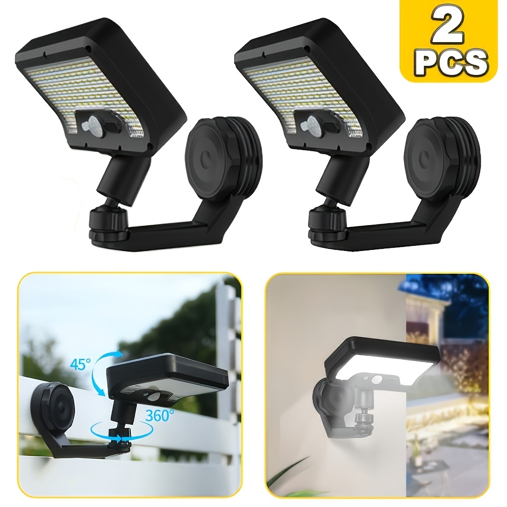 E-shop Solarbetriebene Bewegungsmelder-Außenleuchten 92 LED Flutlichter USB/Solar Dual-Ladung Einstellbarer Winkel 3 Beleuchtungsmodi Magnetische