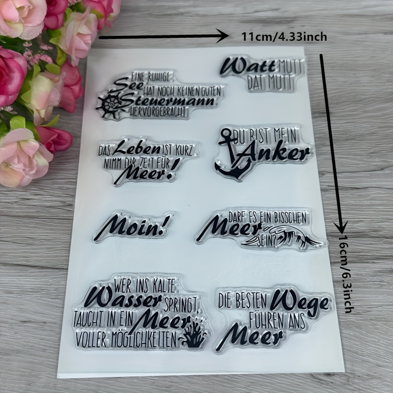 Diy Transparent German Decoration Material Pattern Stamp Card Making Artwork Transparent Color Transparent Seal Clear Pattern Stamp Diy /card Making//reusable