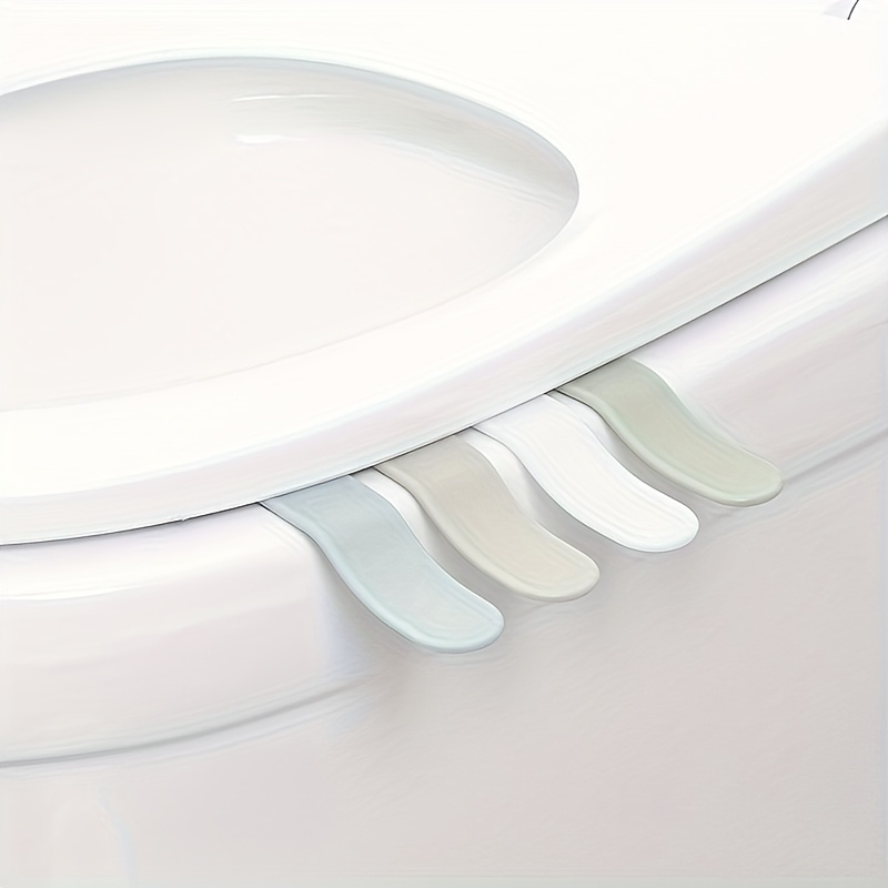 Image of Manual Self-adhesive Sanitary Toilet Lid Lift And Toilet Handle - No In Direct Contact With Toilet Lid - Essential Bathroom Additions (4 Sets)