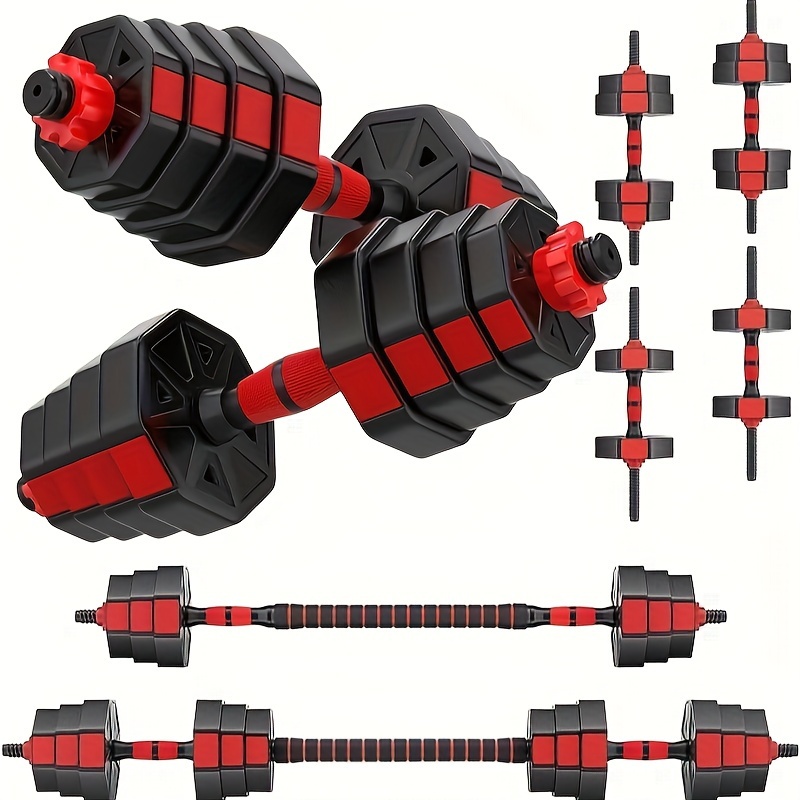 Conjunto de Pesas Ajustables para Barra de Mancuernas 20/66LBS  Entrenamiento de Gimnasio Pesas de Entrenamiento de Fitness Levantamient