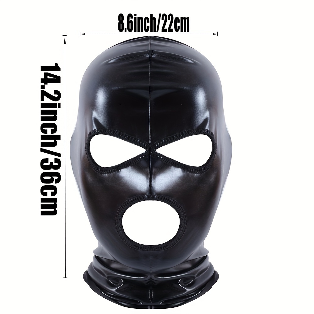 [Soft PU Leather Mask Headwear] Cosplay Men's Mask Halloween Headwear PU Leather Hat Soft Headgear Bar Performance Game Props Perfect For Outdoor Party Activities