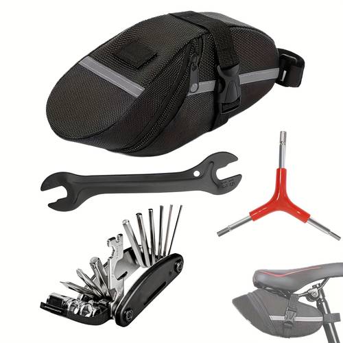 portable 16 in 1 bike multitool with carry pouch mounts on bicycle for on the go repairs all in for bmx cycling perfect gift for cyclists on the go repairs cycling enthusiasts