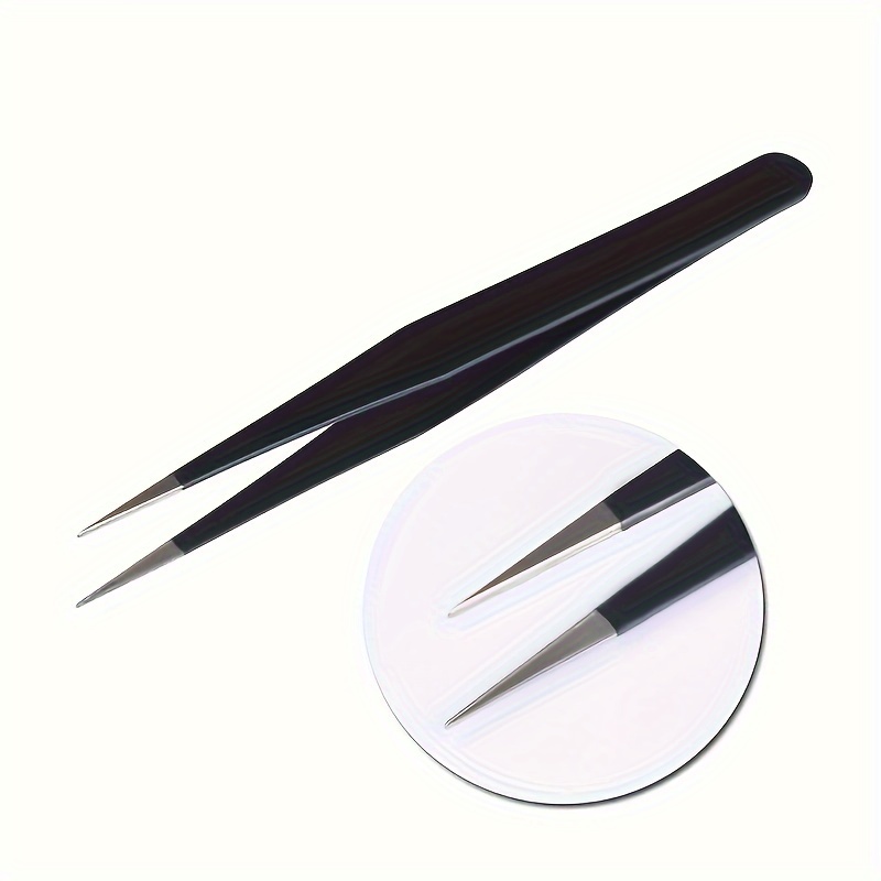 TEMU 1pc, Pince à pâtisserie en acier inoxydable pour la décoration de gâteaux, Pince à perles de de avec pointes et embouts courbés, Outils de