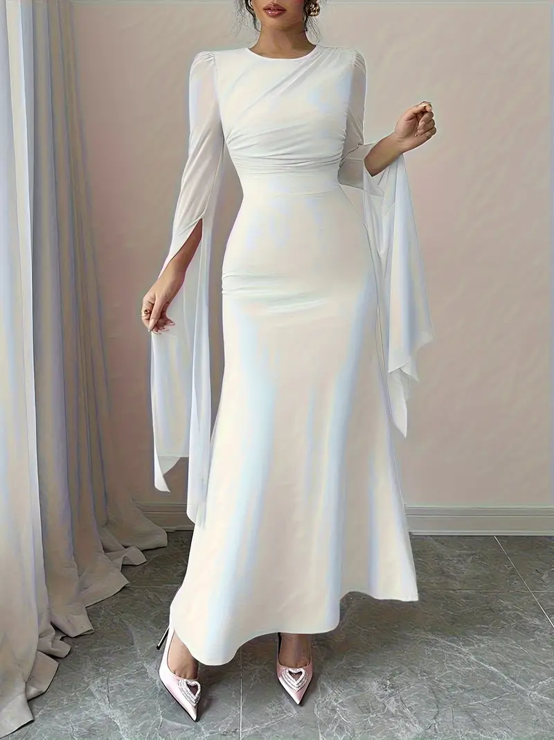thigh split dress long sleeve Double Split Maxi Boohoo Thigh Split Dress Sleeve Double Split Maxi Dress Fluxpress Store