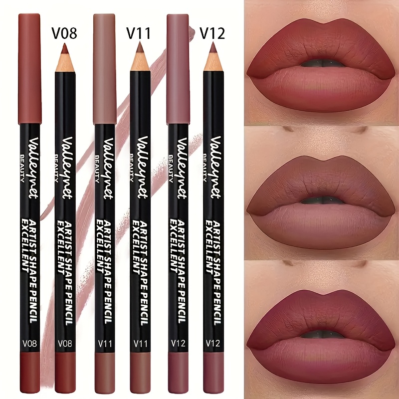 3pcs/set Lip Liner Set & Eyeliner Set Long Lasting Matte Waterproof Lipstick 2in 1 Eyeliner&lipliner Waterproof Lipliner Lipstick Set Women Lips Makeup Cosmetics Matte Lip Makeup Pen