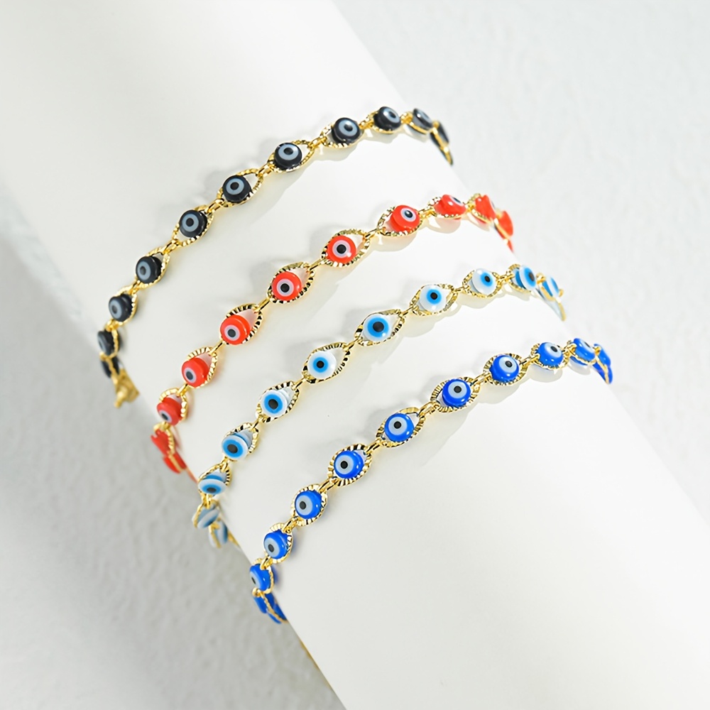 TEMU Ensemble de collier et bracelet en acier inoxydable de qualité supérieure, 4 pièces, bracelet à œillets en acier inoxydable, lot en gros pour