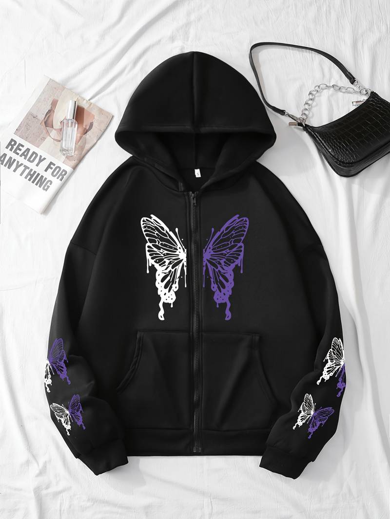 Hoodies For Women IYYVV Zip Up Hoodie Women Oversized Sweatshirts