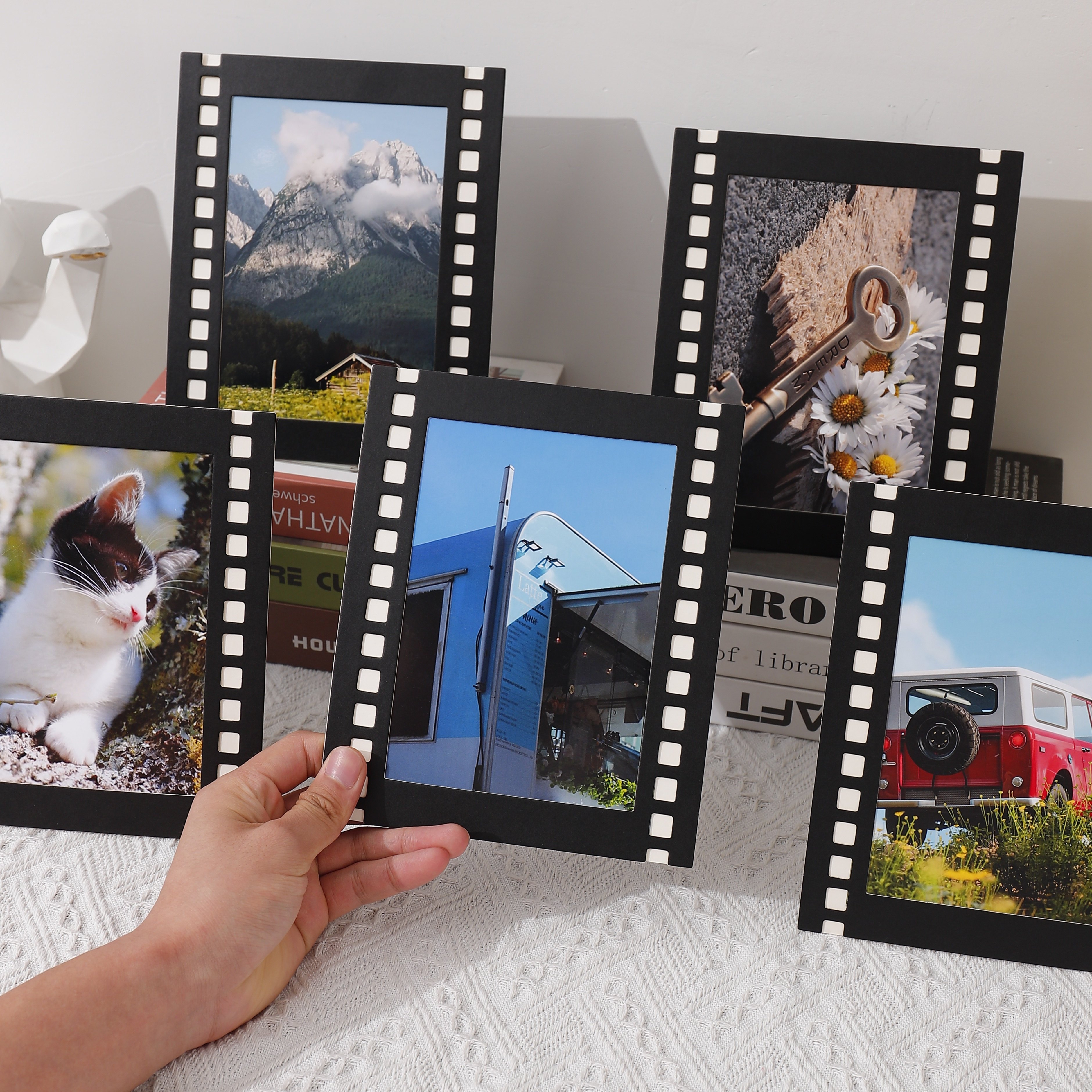 

5pcs Set Vintage Photo Frames With Stand - 6x7" Photos, Artwork & Office Decor