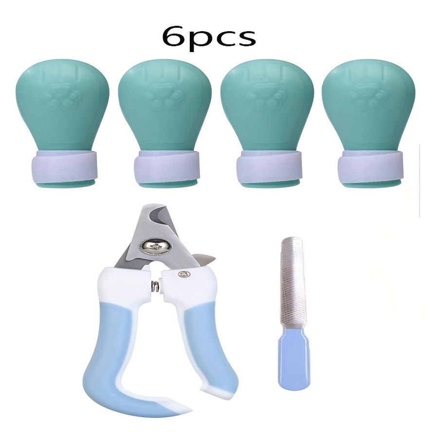 6 paires de chaussons -griffures pour chat, protège-pattes ajustables, coupe-ongles pour animaux, kit de toilettage pour animaux, chaussons protecteurs pour pattes de chat, gants en  -griffures pour bain, coupe-ongles, nettoyage des oreilles, traitement, chaussons -dérapants avec sangle ajustable