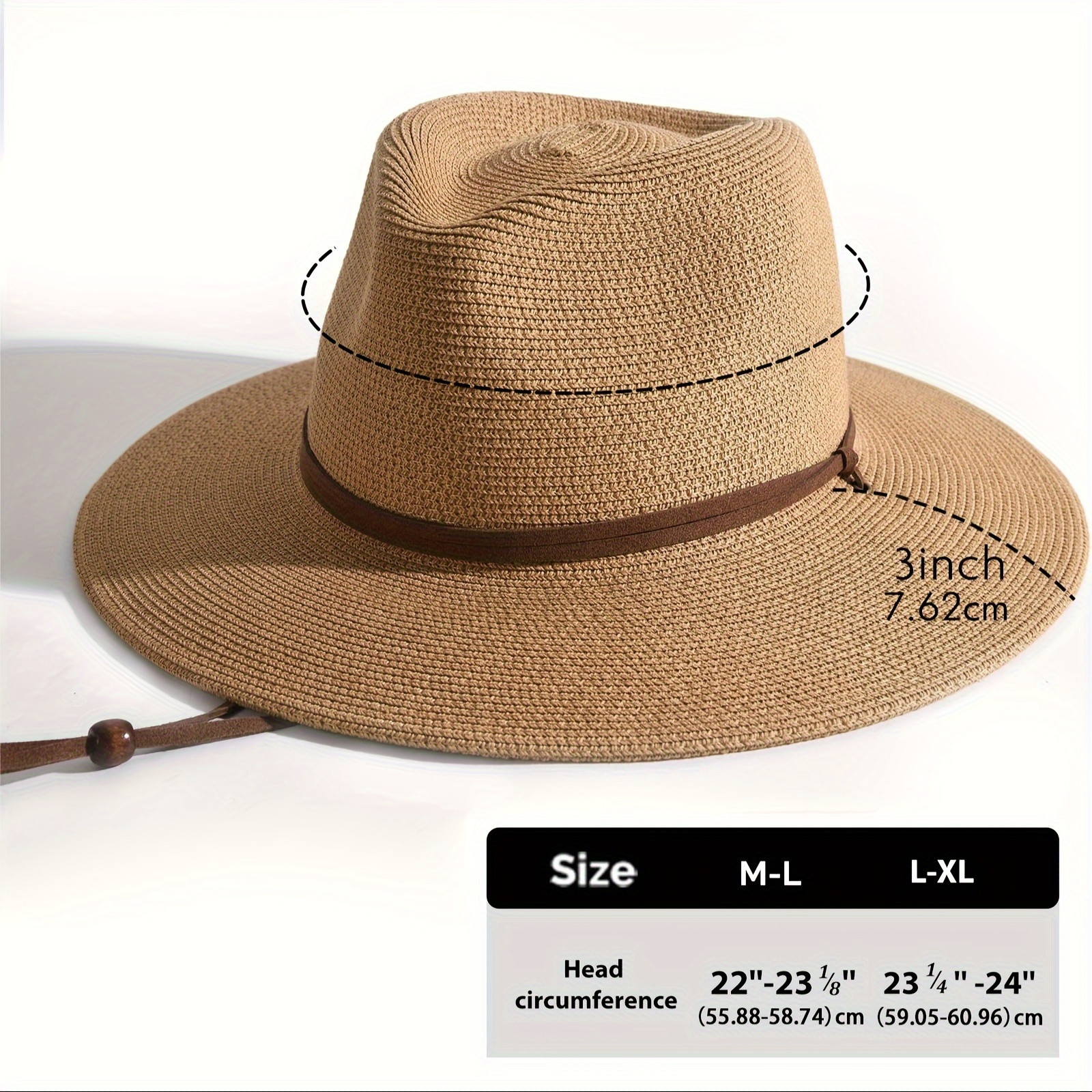 wide brim panama fedora beach hat with wind lanyard for women and men summer straw sun hat