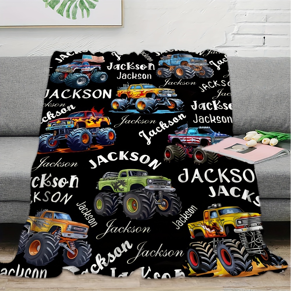 

Custom Off-road Vehicle Print Flannel Blanket - Personalize With Your Name, Soft & Warm For All Seasons, Perfect Gift For Men, Family, Friends - Ideal For Bed, Sofa, Travel, Camping