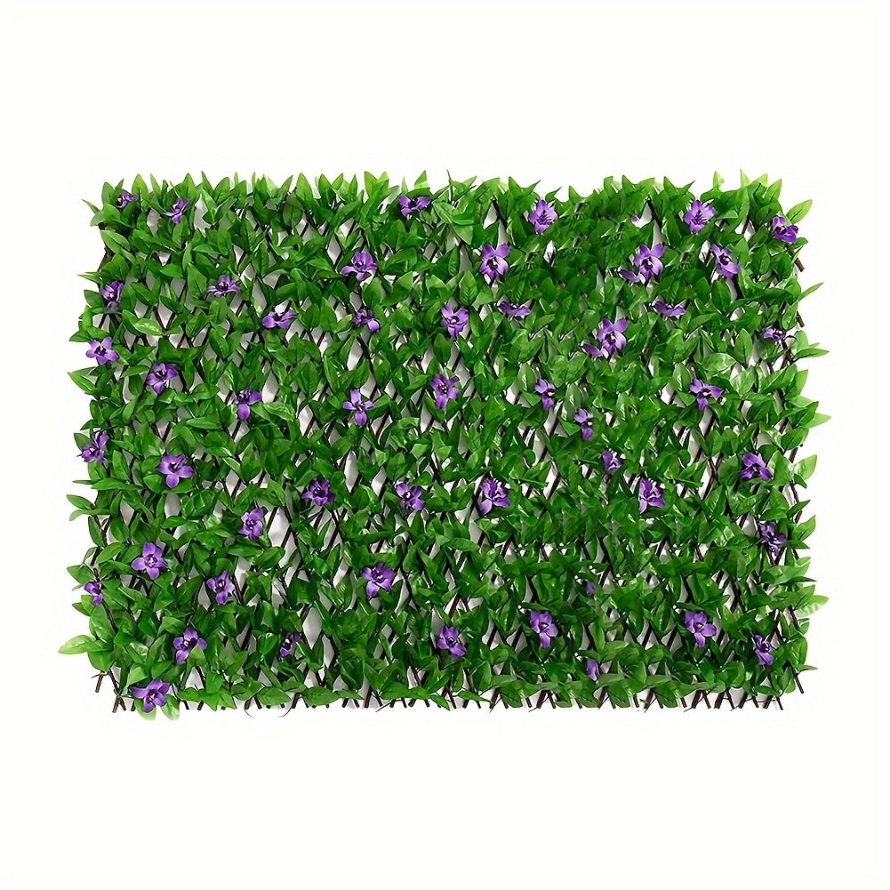 

1pc Fence Foliage Wood Fence Retractable Fence Fake Plant Fence Garden Patio Decorative Guardrail