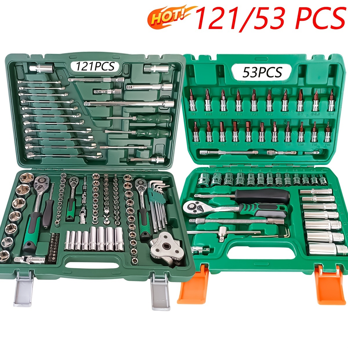 

53-121pcs & Motorcycle Tool Set: 1/2 3/8 1/4 , Screwdriver - For And . Includes Use.