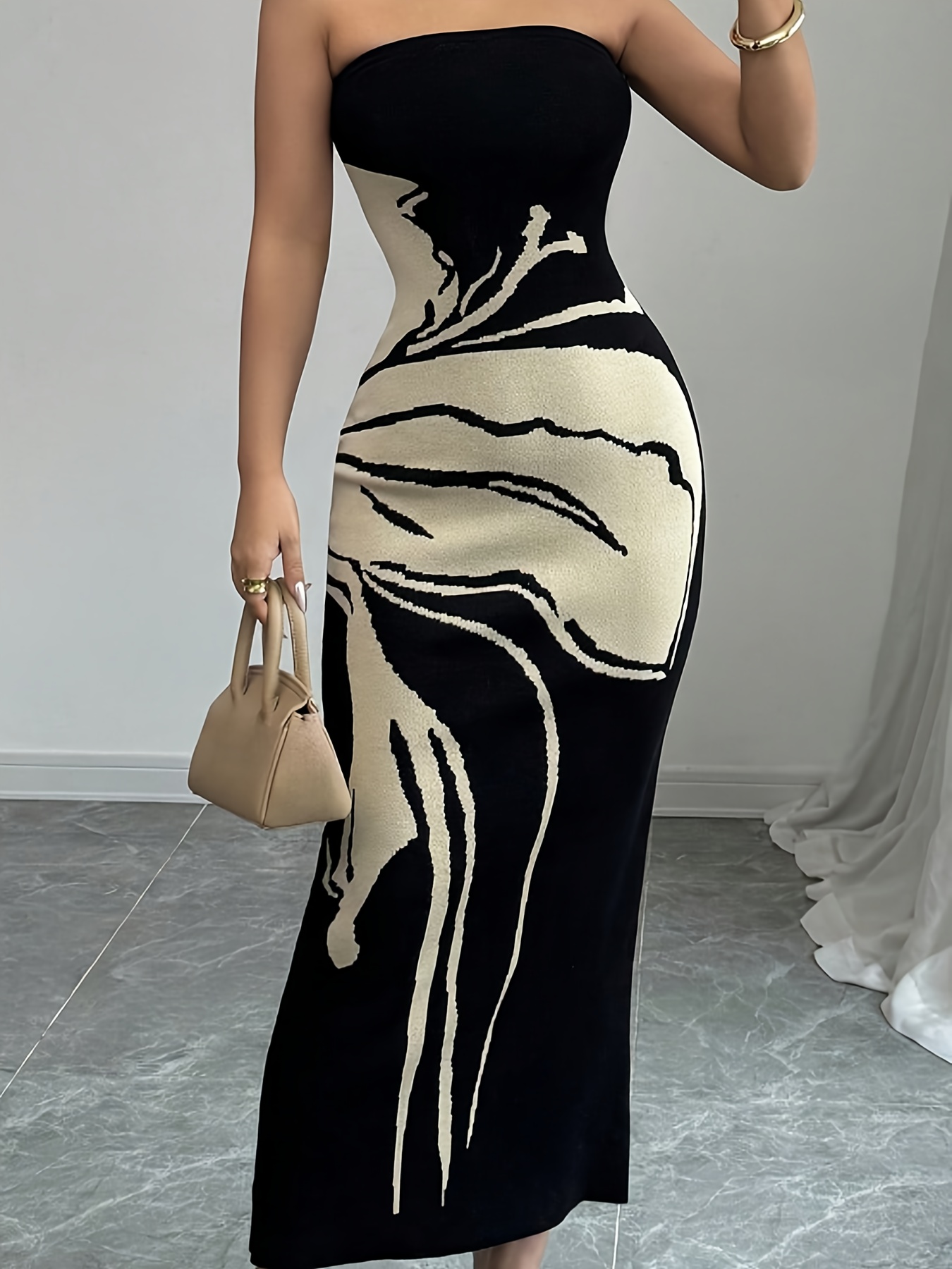 slim fit dress slacks Entro Green Botanical Midi Dress with Puff Sleeves & Button Front main image 1