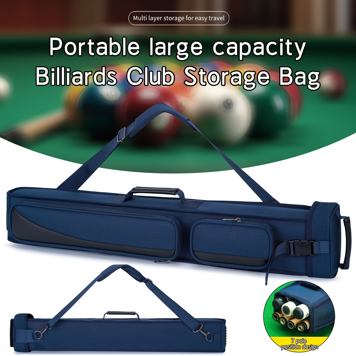 Sac De Transport Pour Queue De Billard - Pour 1 Ou 2 Bâtons - Toile Durable, Sangle Réglable - Protection Anti-Rayures